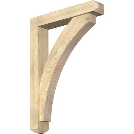 Ekena Millwork Thorton Craftsman Rough Sawn Bracket w/ Offset Brace, Douglas Fir, 6"W x 32"D x 44"H BKT0604X32X44THR04RDF